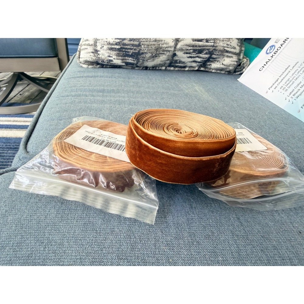 Yoogcorett Velvet Ribbon 3 Rolls 15 Yards Copper 1" New Crafting Gift Wrap Trim